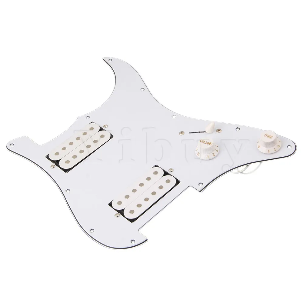 Yibuy 3PLY белый загруженный накладку HH для Humbuckers гитары