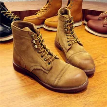 Bullock Handmade Boot Casual British Style Wine Red