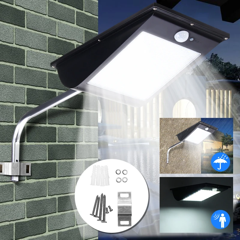 

Smuxi 81 LED Solar Street Light Motion Sensor Security Street Light Lamp Outdoor Waterproof