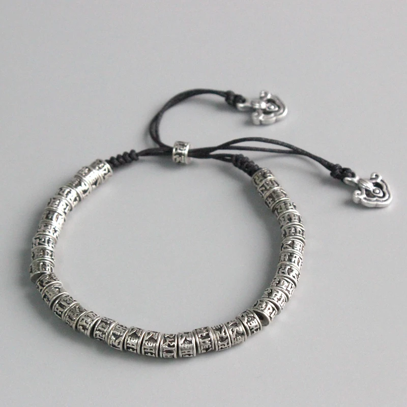 Cena Eastisan tradycyjny buddyzm tybetański mosiężna bransoletka mężczyzn sześć słów mantra om mani padme hum Antiqued Metal Amulet bransoletka z koralików