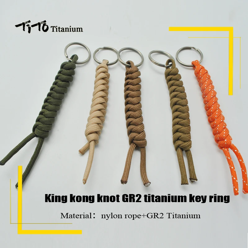 Verwonderend TiTo King kong knoop GR2 titanium sleutelhanger hand geweven nylon PC-79