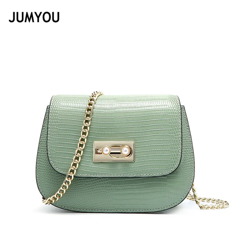 

Small Messenger Bag Womens Shoulder Bag Split Leather Fashion Chains Shoulder Bags Women Crossbody Shell Bags Solid 2019 Newest