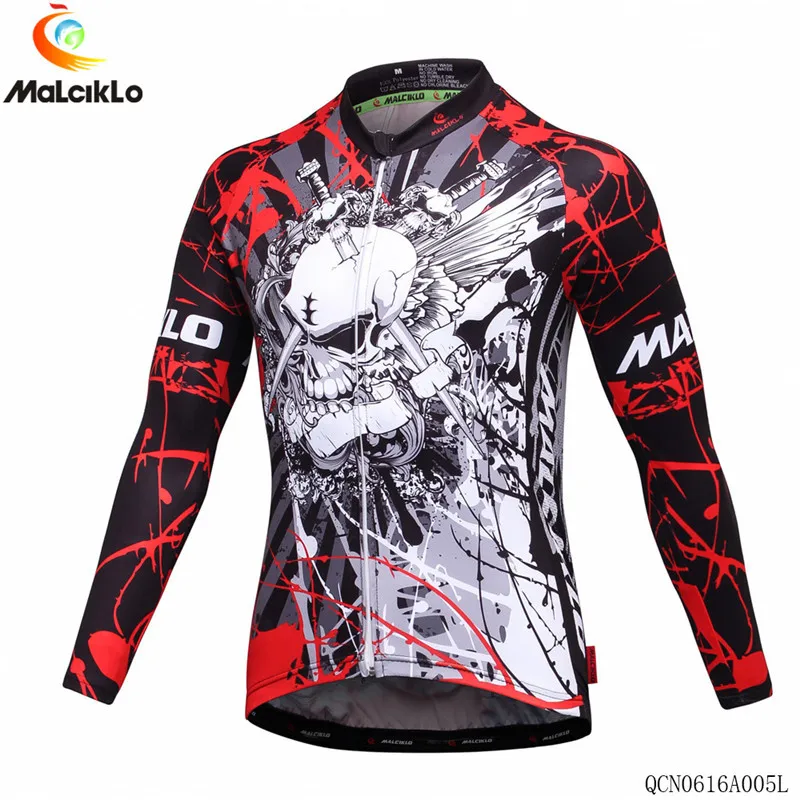 

Men's Skull design Cycling Jersey Long Sleeve Bicycle Clothes Maillot Ciclismo Road Bike Clothing Jacket MTB apparel custom