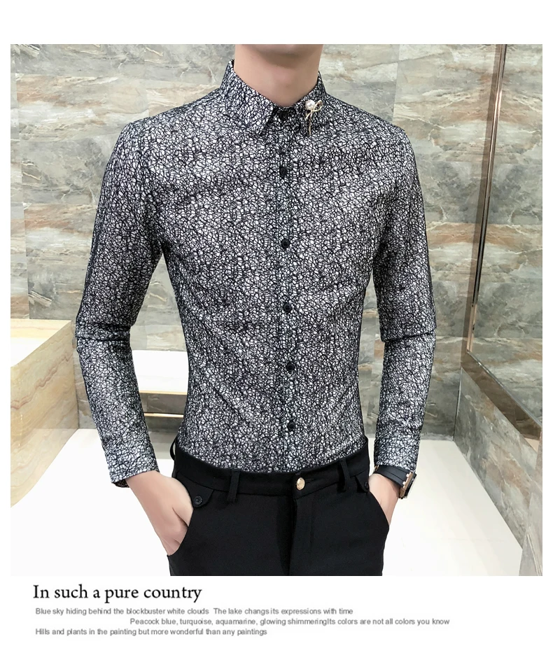 Новая мода,, бренд, весна-осень, мужская повседневная Высококачественная легкая верхняя одежда, мужские тонкие сексуальные рубашки в Корейском стиле