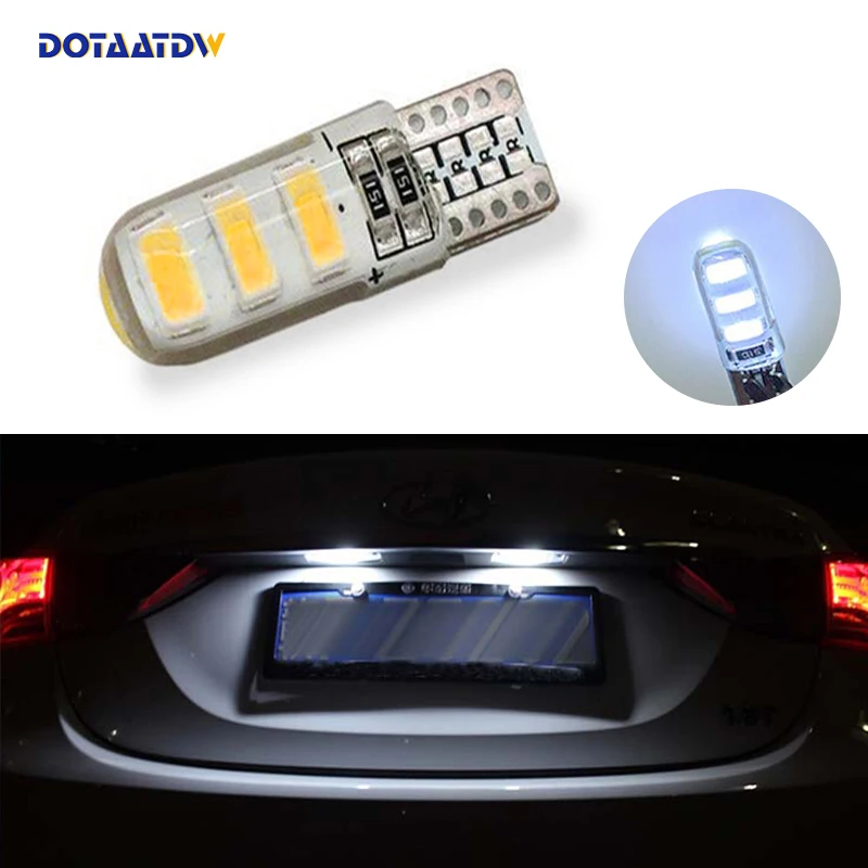 

DOTAATDW 1x T10 SMD 5630 Car LED License Plate Auto Canbus Light W5W 168 194 For KIA RIO K2 K5