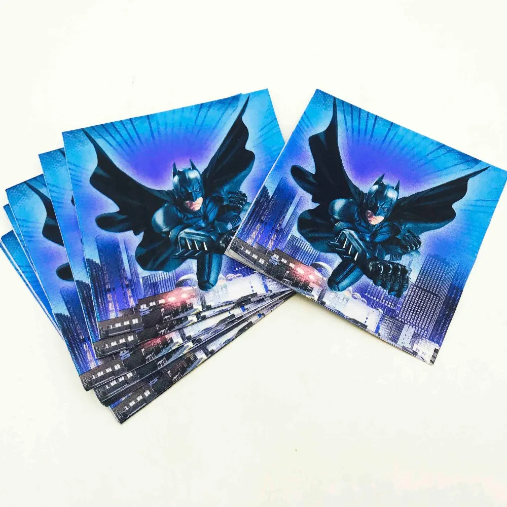 

20pc Cute Cartoon Batman Party Supplies Paper Napkin Birthday Party Decoration And Festival Event Superhero