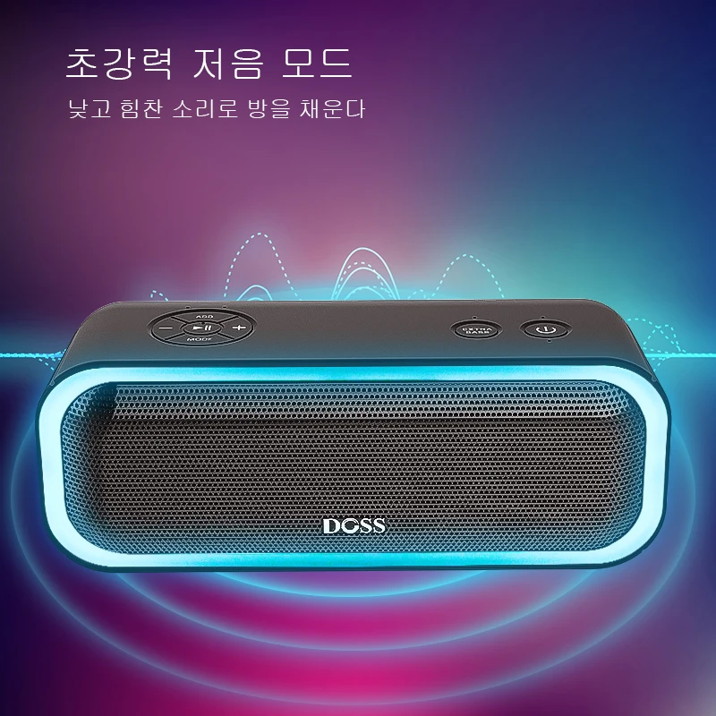 DOSS SoundBox Pro Bluetooth динамик TWS беспроводной динамик s 2*10 Драйверы с мигающий светодиодный светильник усиленный бас стерео звук IPX5