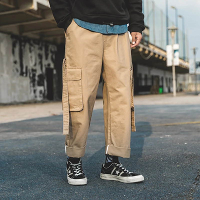 Korean Streetwear Harajuku Pants Men Fashion Street Style Cargo Pants  (1)