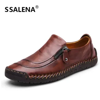 

Men Loafers Moccasins Slip On Shoes Driving Boat Flats Men Comfortable Oxford Shoes Summer Autumn Leather Casual Shoes AA12294