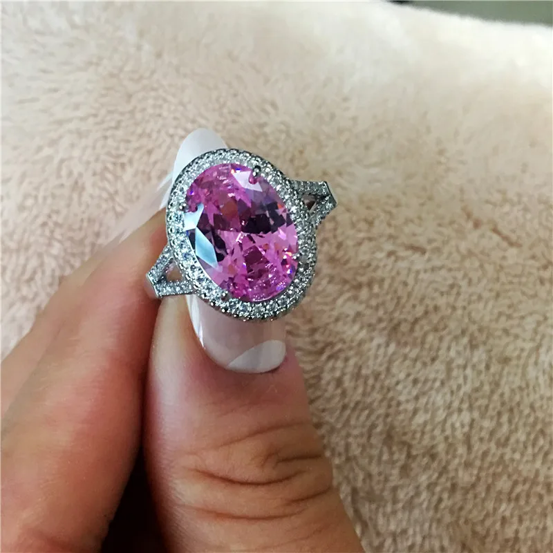 Choucong роскошные женские летние кольца из стерлингового серебра 925 пробы розовый ааааа cz камень массивные кольца для женщин Свадебные украшения для вечеринок - Цвет основного камня: Style 1