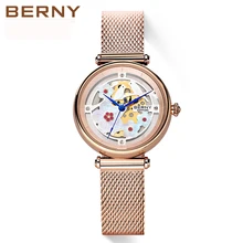 Berny Slim Sliver Mesh Stainless Steel Watches Womens Watches New Arrival Luxury Ladies Wrist Watch Lady