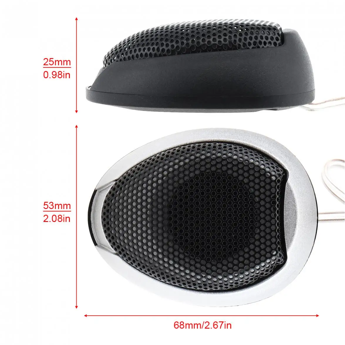 2pcs Mini High Efficiency 1000W Metal + Plastic Car Dome Tweeter Speakers for Car Audio System