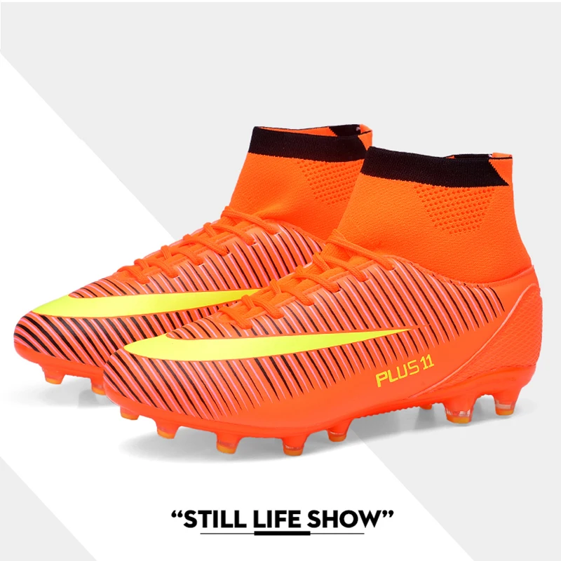 Zapatos de fútbol de tobillo alto para Hombre Zapatos de fútbol FG/AG Long Spikes botas de fútbol duras botas de fútbol nino Zapatos de fútbol de tobillo alto para Hombre Zapatos de fútbol FG/AG Long Spikes botas de fútbol duras botas de fútbol nino