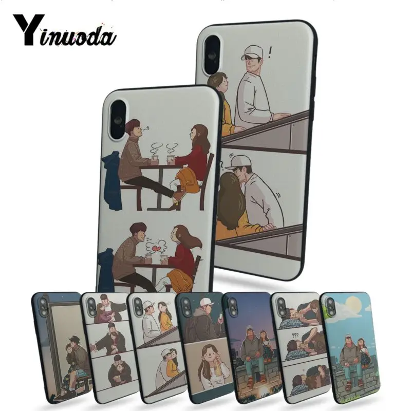 

Yinuoda Korean fresh illustration sweet love High Quality Classic Phone Case For Apple iphone x 5 5s SE 7 7plus 8 8plus 6s 6plus