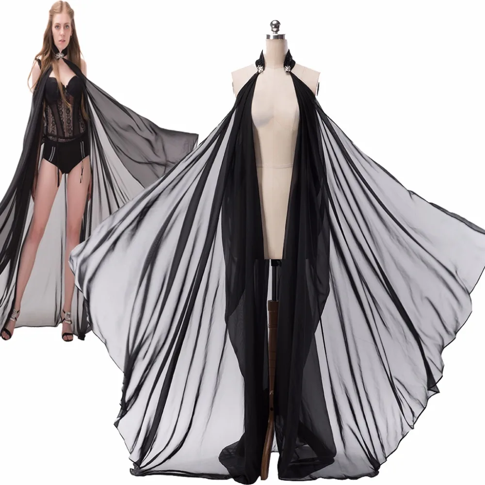 Black Mysterious Magic Fantasy Cloak Cape Black Elven Cape Medieval