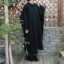 Johnature, Женское шерстяное пальто, Ретро стиль, высокое качество, зима, новинка, рукав летучая мышь, на пуговицах, черное, плюс размер, женская одежда, Свободные шерстяные пальто