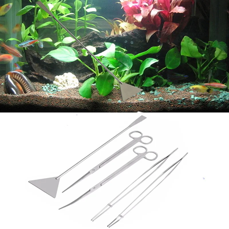 Professional Aquarium Maintenance Tools Kit Fish Tank Cleaner Tweezers Scissors For Live Plants Grass Fish Aquarium Accessories4