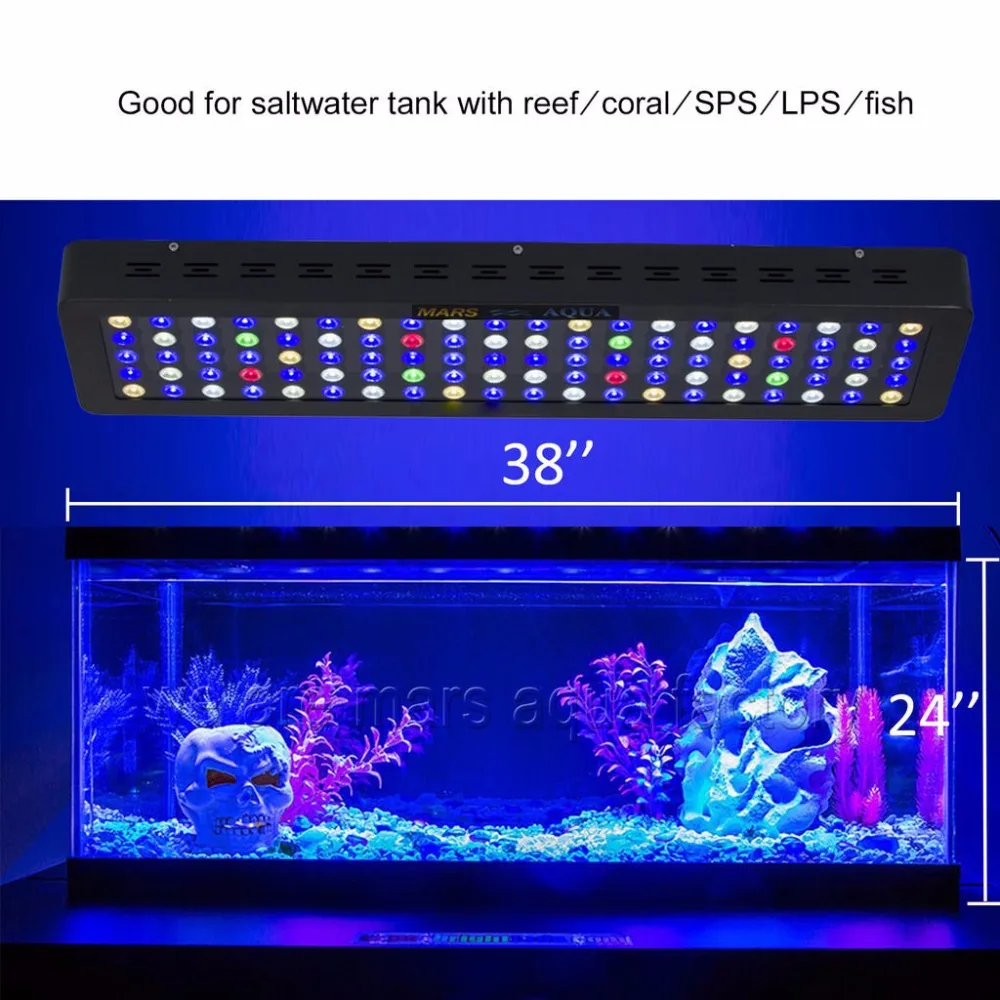 MarsAqua Switchble 300W Marine Aquarium Led Lighting Full Spectrum Led Coral Reef