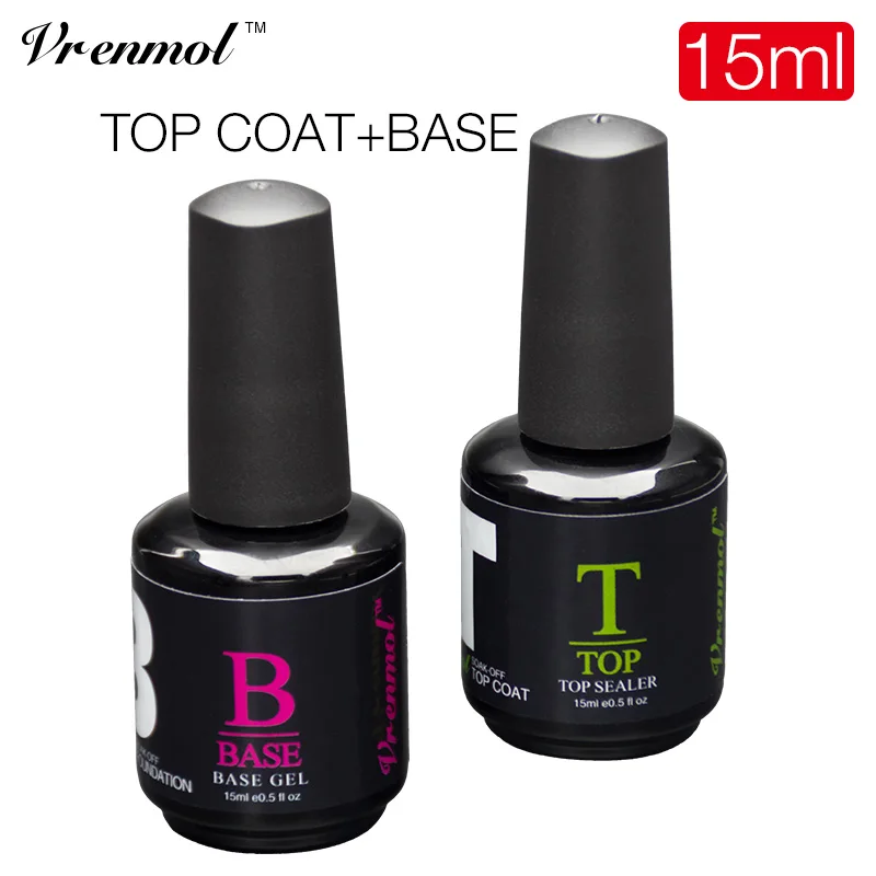 

Vrenmol Non-Cleansing Top Coat Top It Off Primer Gel Nail Polish UV Led Gel Varnish Soak Off 15ml Gel Polish Lacquer