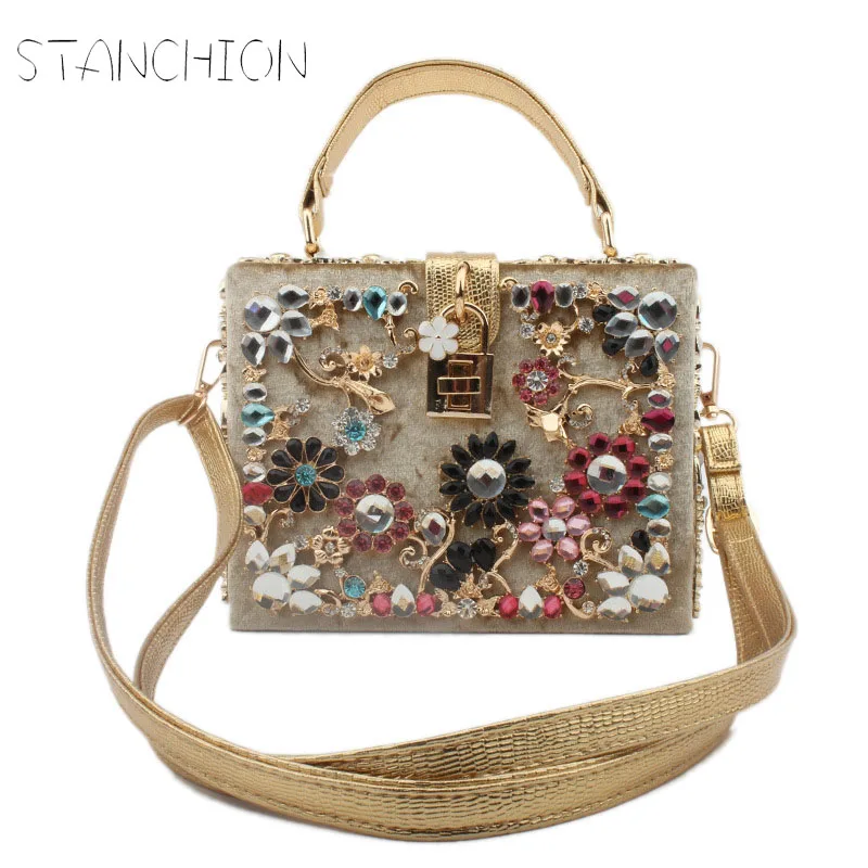

STANCHION 2018 new women's fashion velvet shoulder bag holding dinner bag
