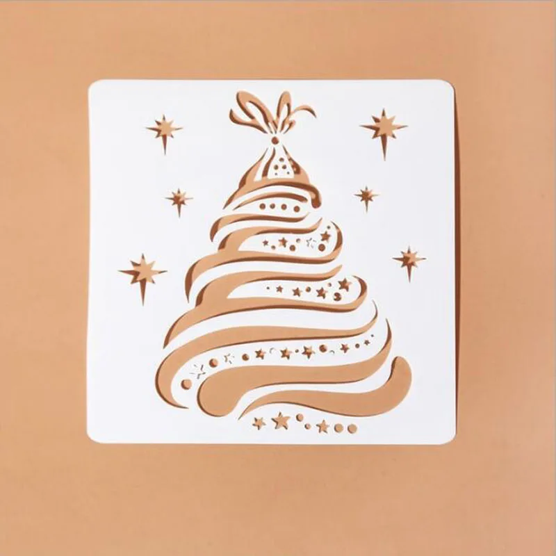 

Stencil Christmas Theme Layering Stencil Walls Painting Scrapbooking Stamp Album Decor Xmas Tree Embossing Paper Card Template