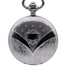 Дропшиппинг винтажные модные черные механические карманные часы повседневные для унисекс Fob часы ожерелье кулон для подарка