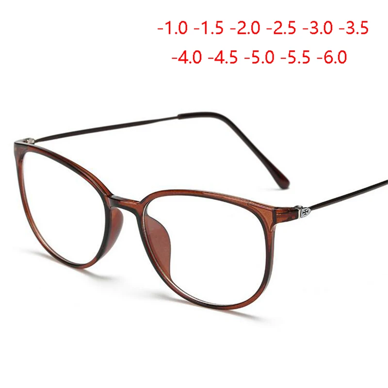 

Ultralight TR90 Finished Myopia Glasses Women Men Retro Oval Student Short-sighted Glasses Diopter -0.5 -1.0 -1.5 -2.0 To -6.0