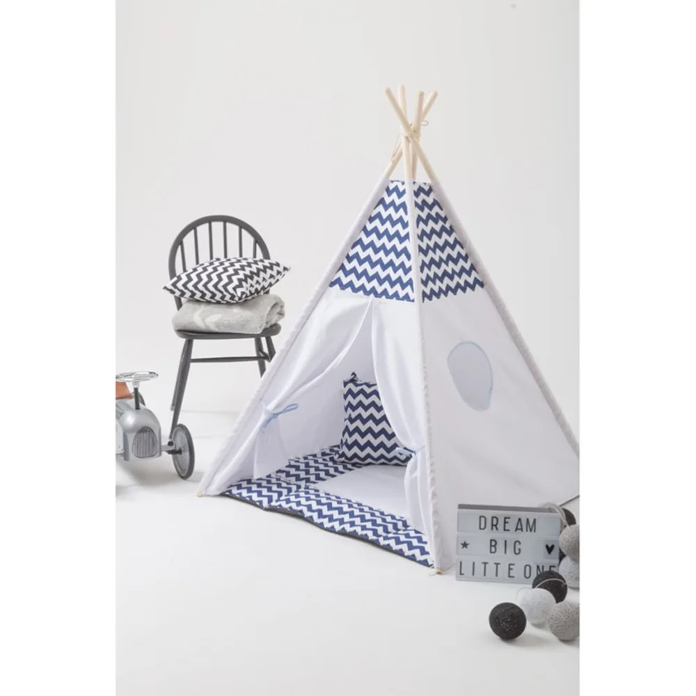 Детская игровая палатка в синюю полоску детский вигвам игровой домик|indian teepee|kids