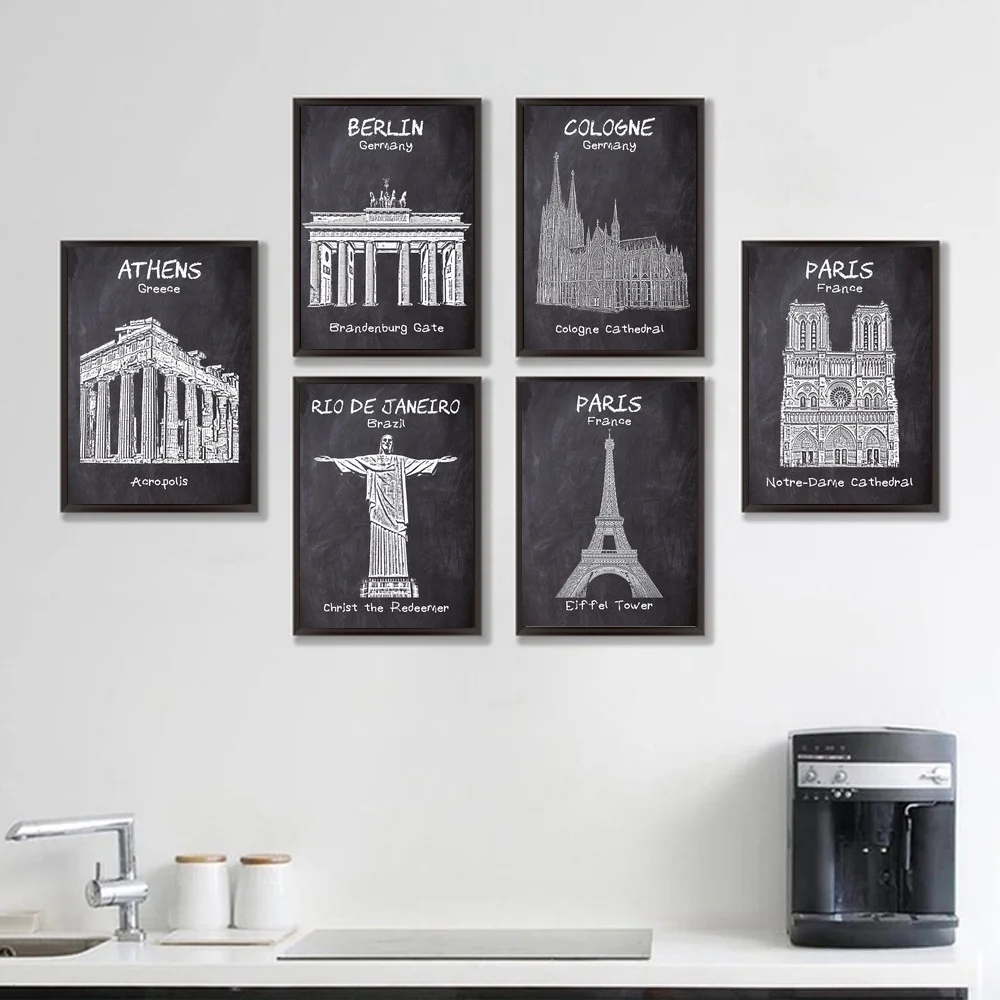 

Chalk City Athens Berlin Cologne Italy Paris Rio De Janeiro Poster Canvas Art Print Home Room Decor