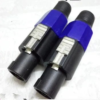 

10pcs Four-core card Long audio professional speaker long tail plug speaker cable connector amplifier Nong Nong Ohm connector