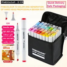 FINECOLOUR EF100 36/48/60/72 цвета набор художественных эскизных маркеров на спиртовой основе для рисования аниме, манги, дизайна, скетчей, высокое качество чернил и хорошее смешивание цветов