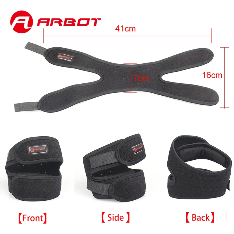 Arbot للتعديل مزدوج مشبك الركبة الرياضة دعم الرضفة الحرس حزام حزام هدفين تشغيل كرة القدم واقية
