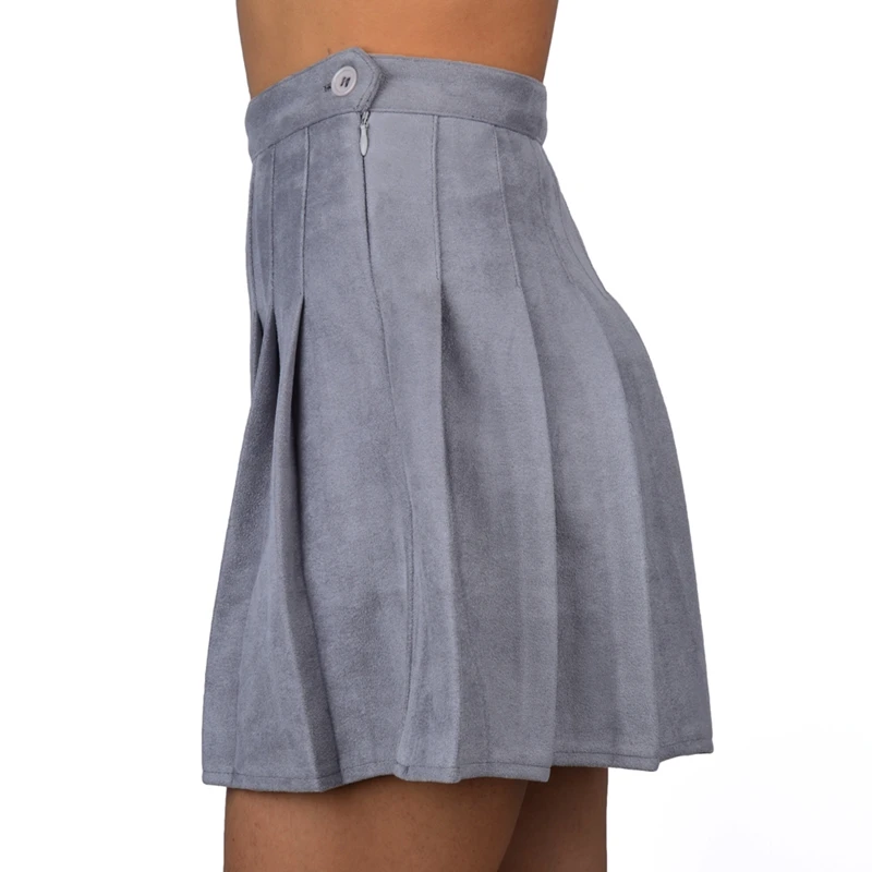 SJJH новые модные женские плиссированные юбки с высокой талией, женские юбки из искусственной замши, зимние мини юбки в консервативном стиле, вечерние сексуальные юбки