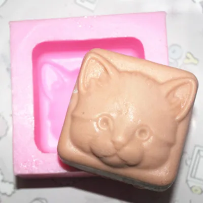 

Handmade Soap Silicone Mold Candle Molds Polymer Clay cat face
