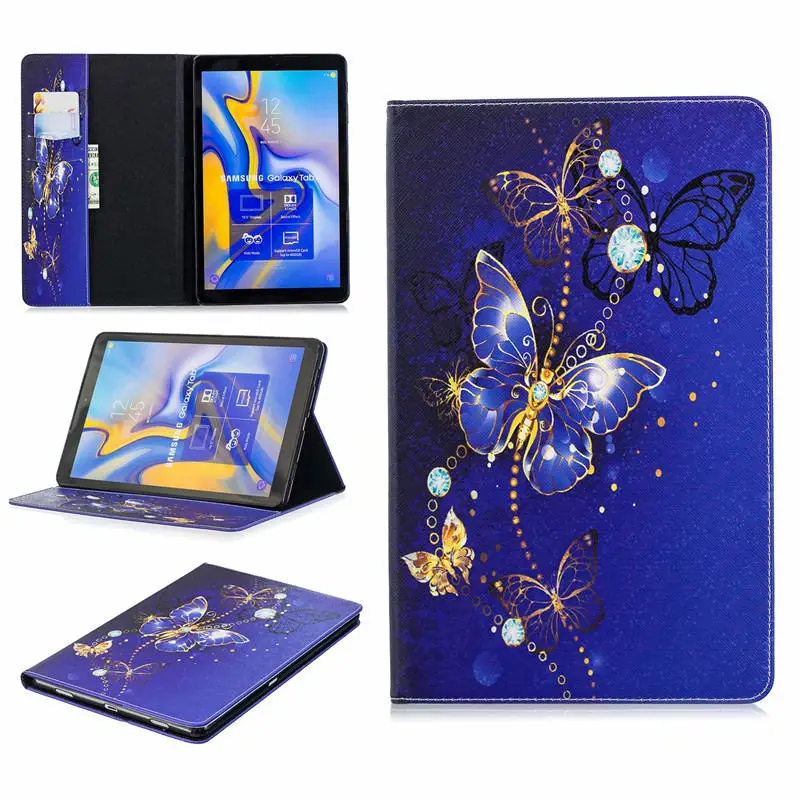 Откидная Сова Сумка-медведь для Samsung Galaxy Tab A A2 10," T590 T595 T597 SM-T595 Smart Cover Funda Tablet Sleep Wake Stand Shell - Цвет: 11