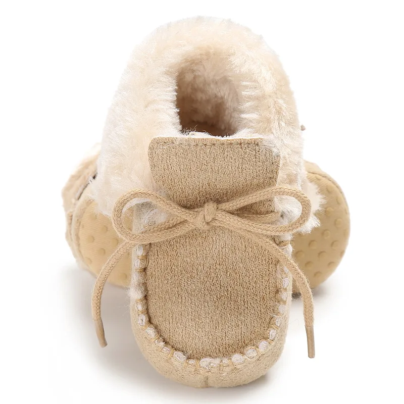 Sapatos de Bebê Sapatos de Pele de lã Meninas do Bebê Botas de Pele Botas de Bebê Inverno Botas Crianças Quentes Carneiro Couro Genuíno Menino 31 High Quality Mamãe e Bebê