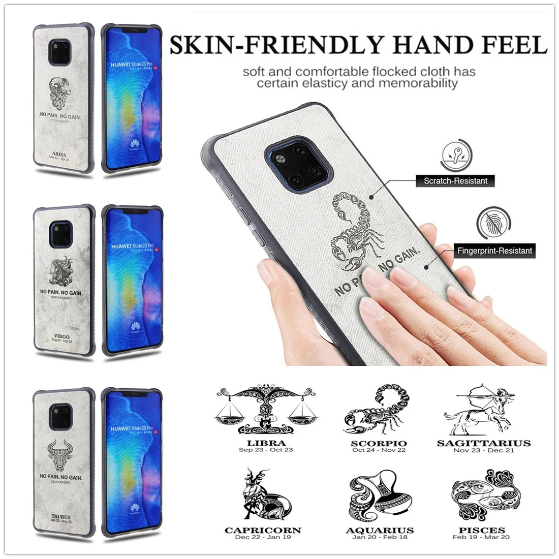 

for Huawei P20 Lite Case 12 Constellation Soft 3D Back Cover Huawai Mate 20 Pro Cover Mate10 Lite Virgo P 20 CASE