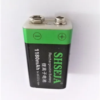 

6PCS USB 9V rechargeable battery 1180mAh 6F22 lithium ion li ion cell for wireless microphone Guitar EQ smoke alarm multimeter
