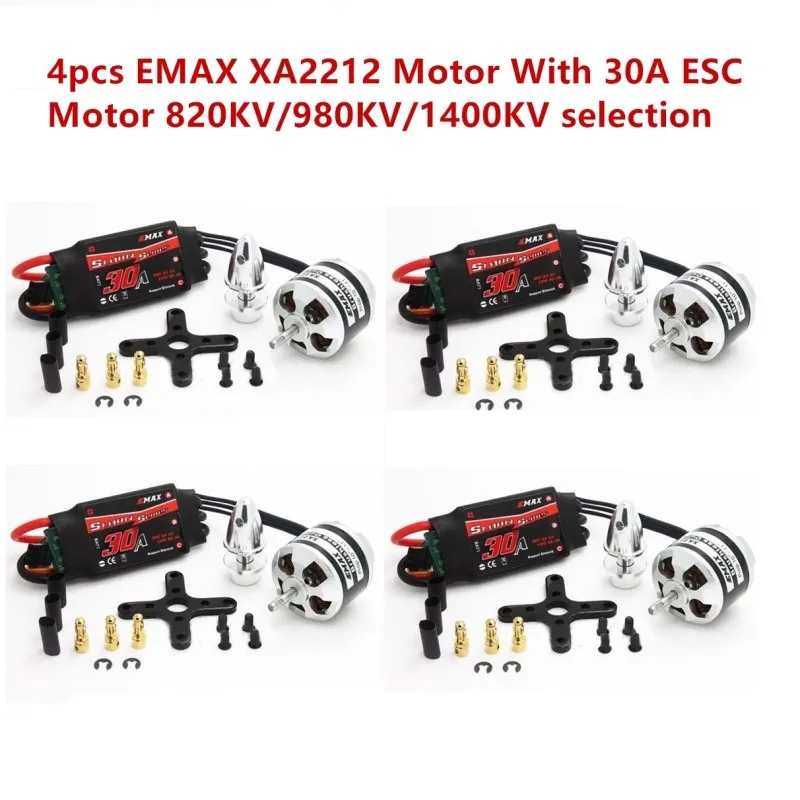4 шт. EMAX XA2212 820KV 980KV 1400KV бесщеточный двигатель с Simonk 30A ESC для модели RC | Игрушки и