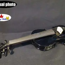 Черный цвета 5 струн 4/4 электрическая скрипка+ акустическая скрипка#8640