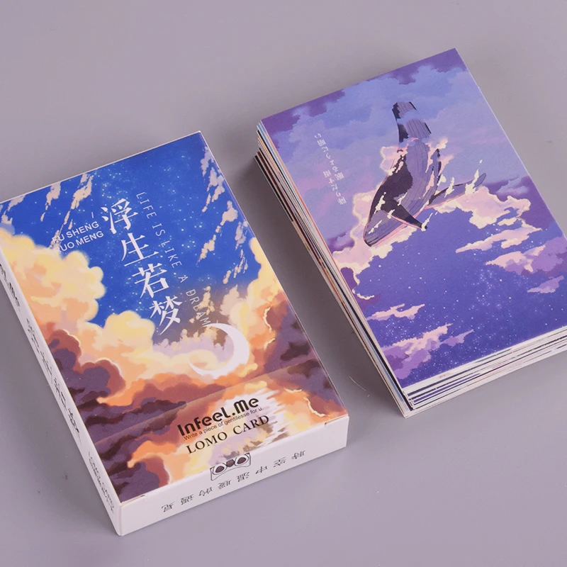 

28 Pcs/Box Japanese Cartoon Anime Mini Lomo Card Greeting Card Postcard Birthday Letter Envelope Gift Card Set Message Card02
