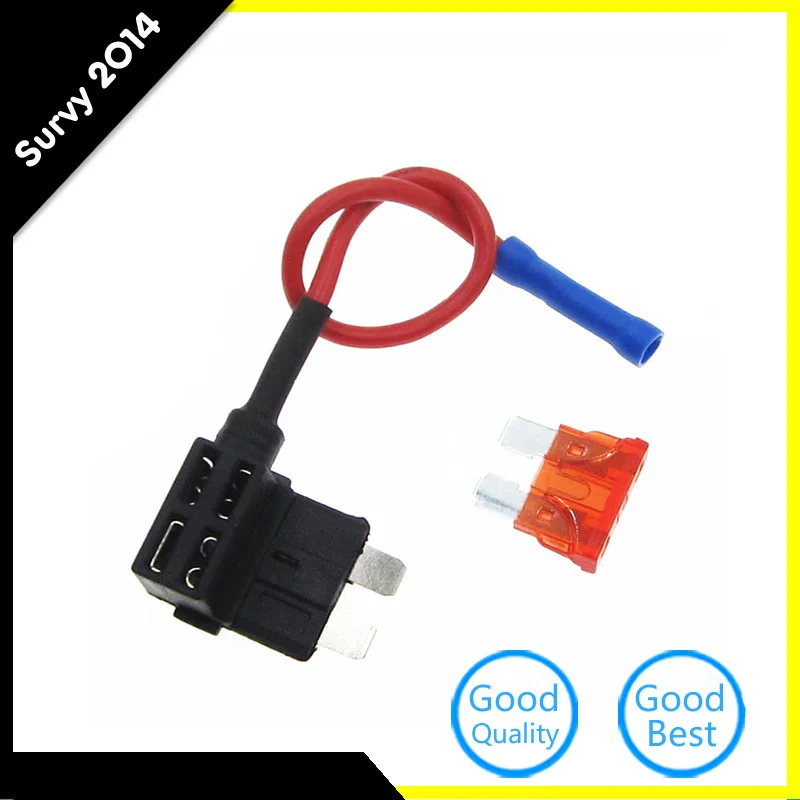 

12V Fuse Holder Add-a-circuit TAP Adapter Standard ATM APM Blade Auto Fuse with 10A Blade Car Fuse with holder