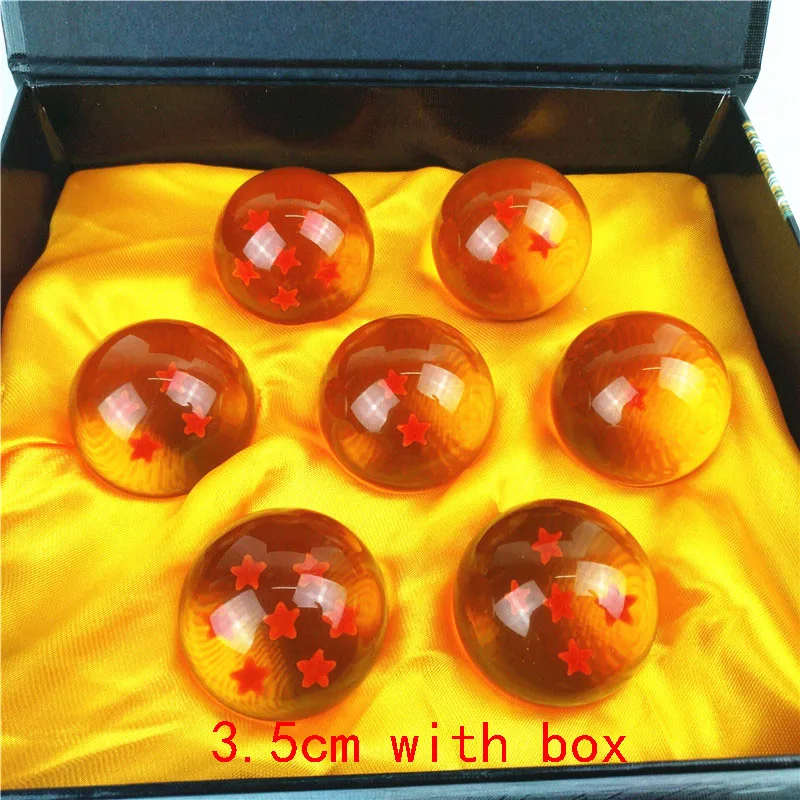 Dragon ball Z фигурка Shenron Shenlong Dragon ball фигурки дракона+ 7 хрустальных Драконовых шаров 4,2 см+ 1 полка brinquedos - Цвет: 3.5cm with box