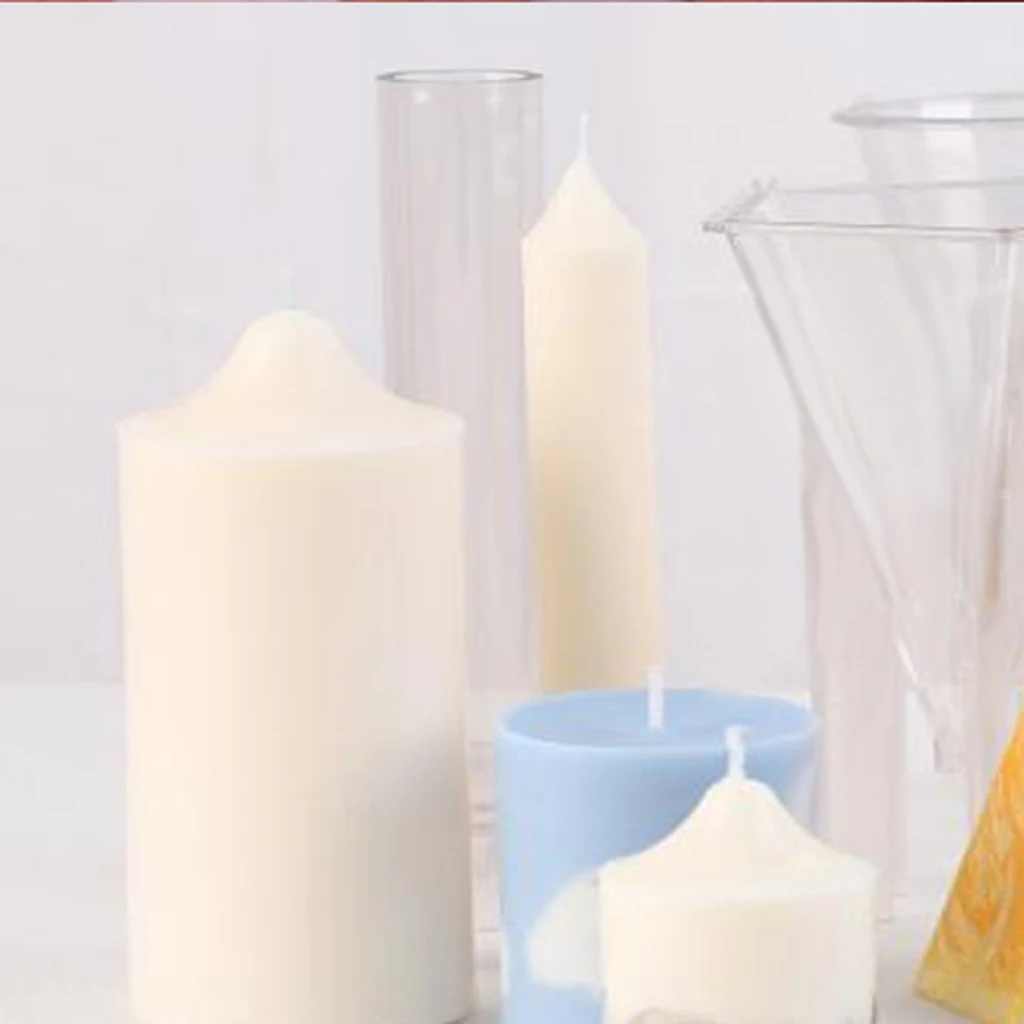 DIY Candle Mold Spire Cylinder Plastic Mould  High Temperature Resistance for Candle Making Craft Stencil Handmade Soap Mold