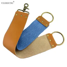 Canvas Leather Sharpening shaving Strop For Barber Straight Razor Fold Knife Free shipping