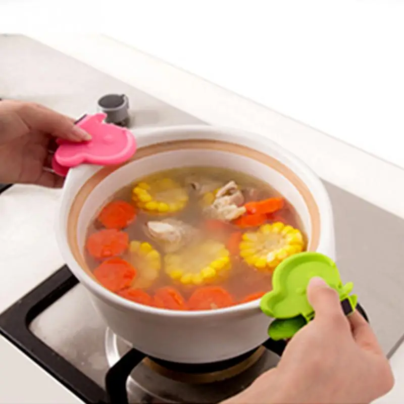 

New Useful Adorable Butterfly-Shaped End Dish Anti-Scald Clip Silicone Anti-scalding handguard Clamp Kitchen Device #38