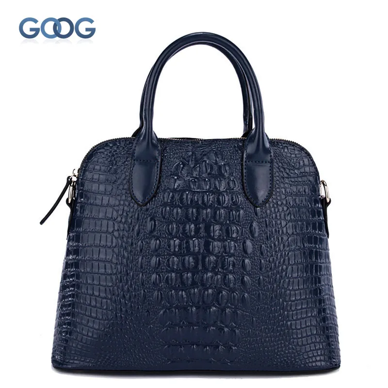 

Ladies trend crocodile pattern portable large capacity diagonal shoulder bag shell shell European and American style leather big