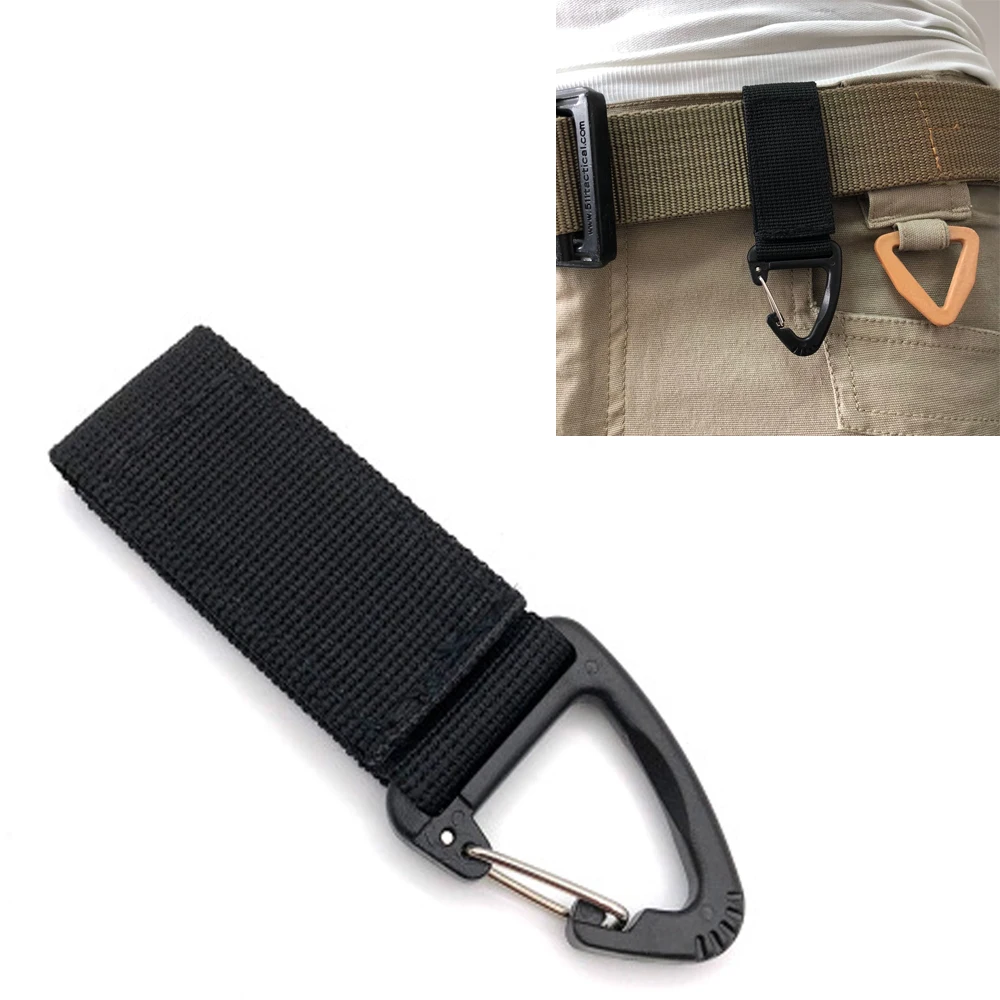 

Outdoor Multi-function Nylon Webbing Triangle Hang Buckle Waist Pocket Keychain Hiking Backpack Hanging Ring For Hunting Camping