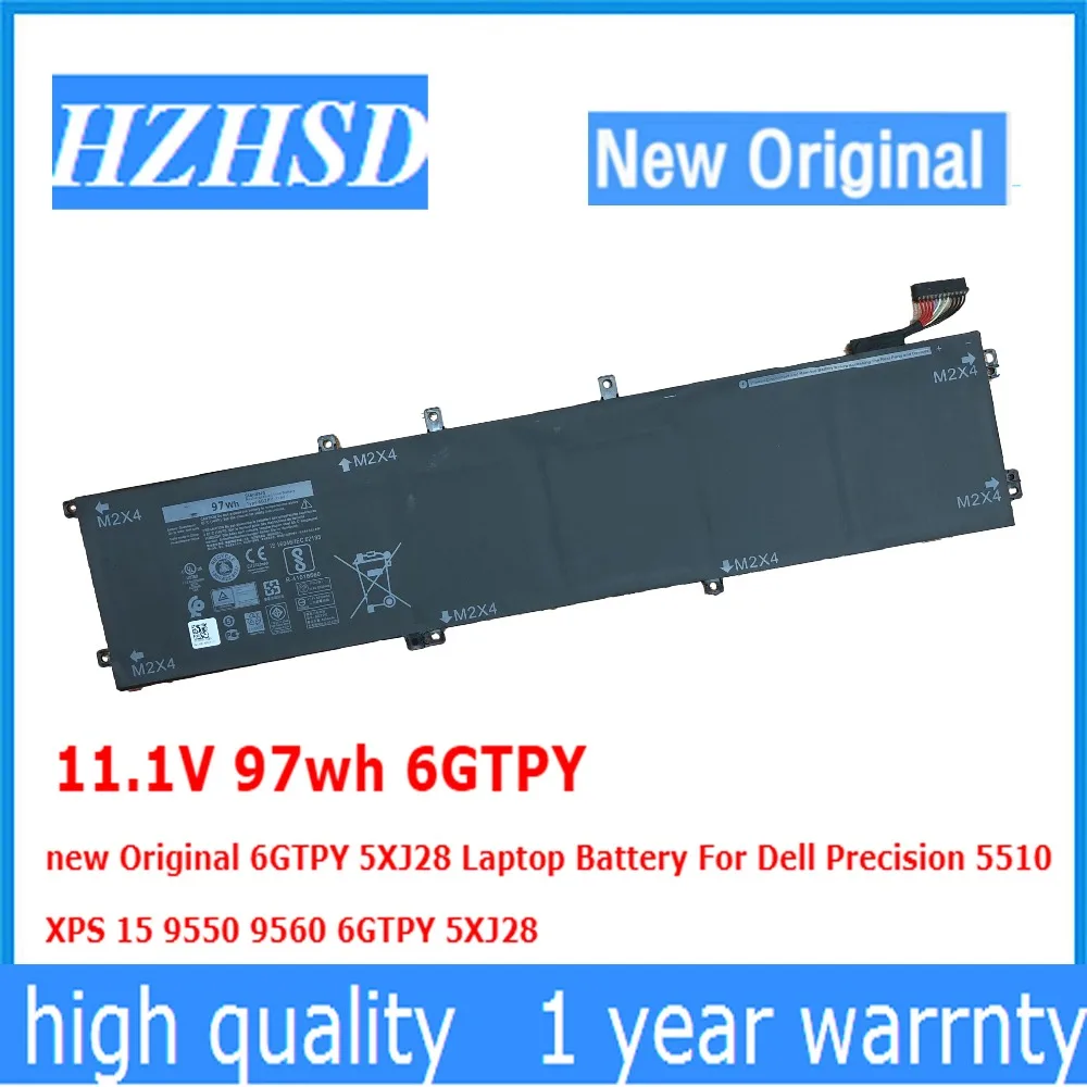 Pаспродажа 11,1 В 97wh 6 gtpy новый оригинальный 5XJ28 ноутбук Батарея для Dell Precision 5510 XPS 15 9550 9560 9570 6 gtpy 5XJ28