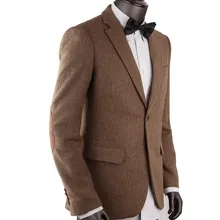 CUSTOM MADE Dark Brown Mens Herringbone Coat Tweed Sport Blazer Jacket,BESPOKE Mens Tweed Jacket Men authentic nike men s kobe blazer sport knit breathable jacket hooded coat grey green